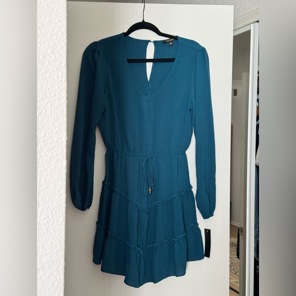City Studio Teal Long Sleeve Dress